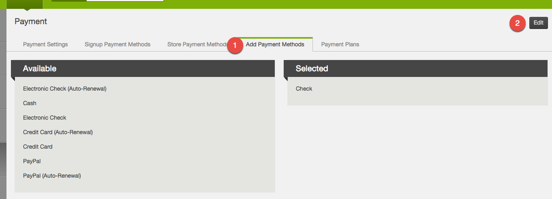 Available payment methods
