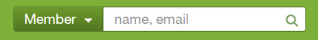Dashboard search bar used to find a member
