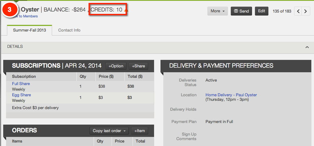 Using Farmigo Credit at checkout in the web store