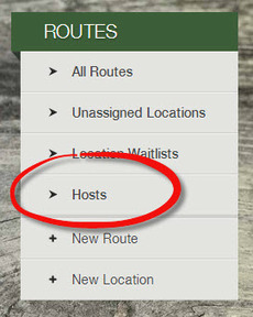 Hosts option under the Routes section of the Logistics menu