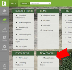 Season settings showing the Active and Visible checkboxes