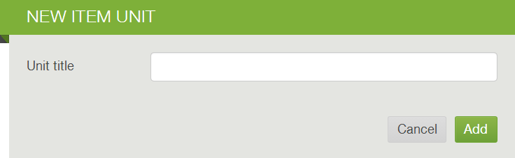 Add a new unit name field with Add button