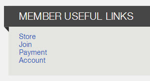 Member Useful Links section in General Settings with Store, Join, Pay, and Account links